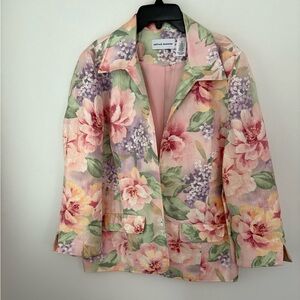 Alfred Dunner Floral Women's Jacket - Pink and Green Size 10
